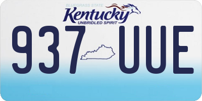 KY license plate 937UUE