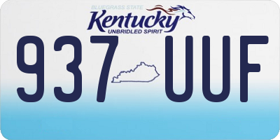 KY license plate 937UUF