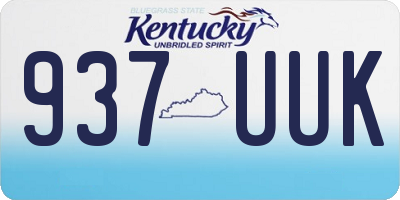 KY license plate 937UUK