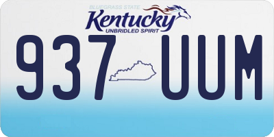 KY license plate 937UUM