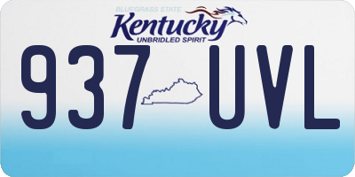 KY license plate 937UVL
