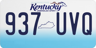 KY license plate 937UVQ