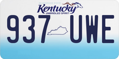 KY license plate 937UWE