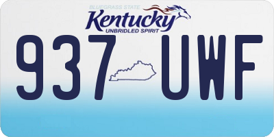KY license plate 937UWF