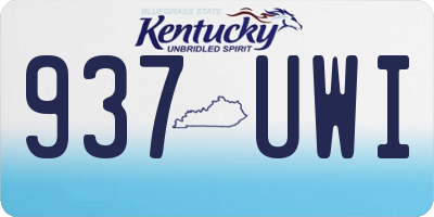 KY license plate 937UWI
