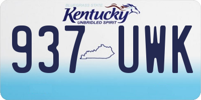 KY license plate 937UWK