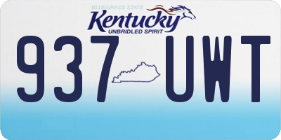 KY license plate 937UWT
