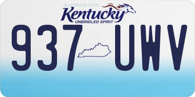 KY license plate 937UWV