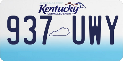 KY license plate 937UWY