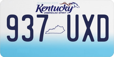 KY license plate 937UXD
