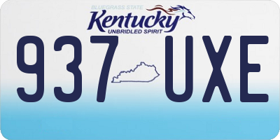 KY license plate 937UXE