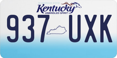 KY license plate 937UXK