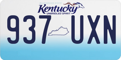 KY license plate 937UXN