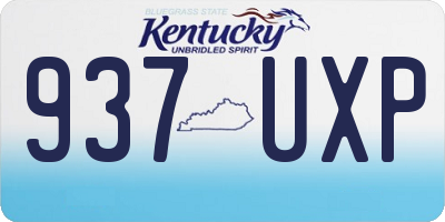 KY license plate 937UXP