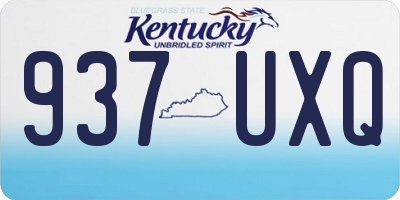 KY license plate 937UXQ