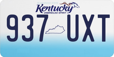 KY license plate 937UXT