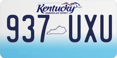 KY license plate 937UXU