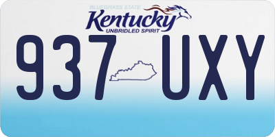 KY license plate 937UXY