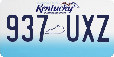 KY license plate 937UXZ