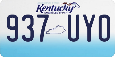 KY license plate 937UYO