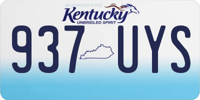 KY license plate 937UYS