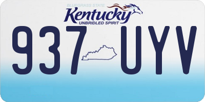 KY license plate 937UYV