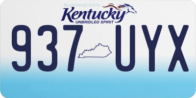 KY license plate 937UYX