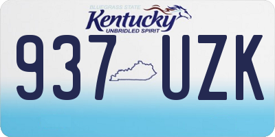 KY license plate 937UZK