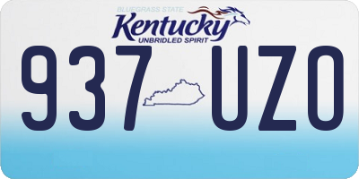 KY license plate 937UZO