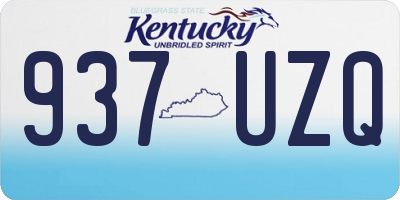 KY license plate 937UZQ