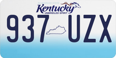 KY license plate 937UZX