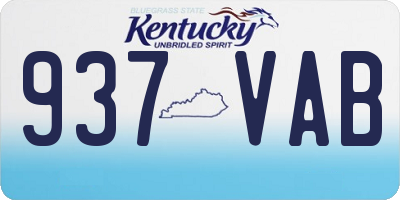 KY license plate 937VAB