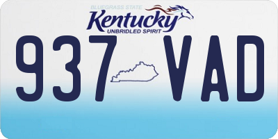 KY license plate 937VAD