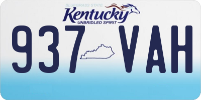 KY license plate 937VAH
