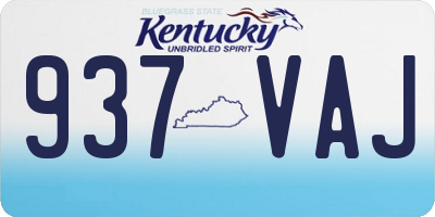 KY license plate 937VAJ