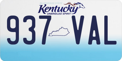KY license plate 937VAL