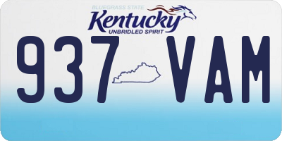 KY license plate 937VAM