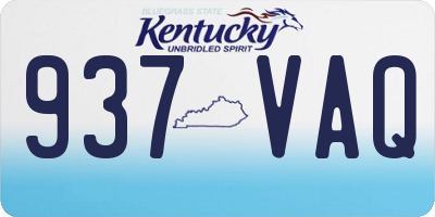 KY license plate 937VAQ