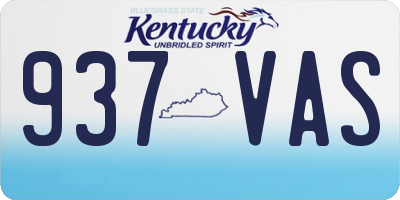 KY license plate 937VAS