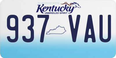 KY license plate 937VAU
