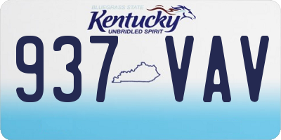KY license plate 937VAV