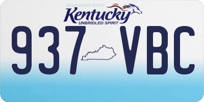 KY license plate 937VBC