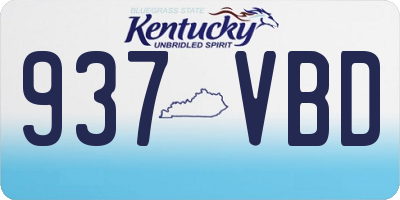 KY license plate 937VBD