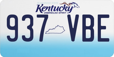 KY license plate 937VBE