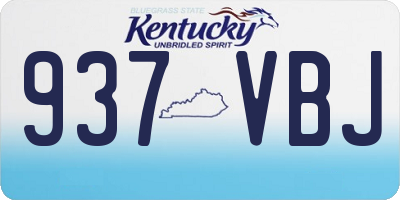 KY license plate 937VBJ