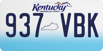 KY license plate 937VBK