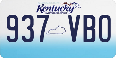 KY license plate 937VBO