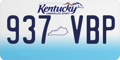 KY license plate 937VBP