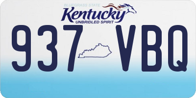 KY license plate 937VBQ