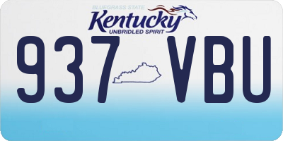 KY license plate 937VBU